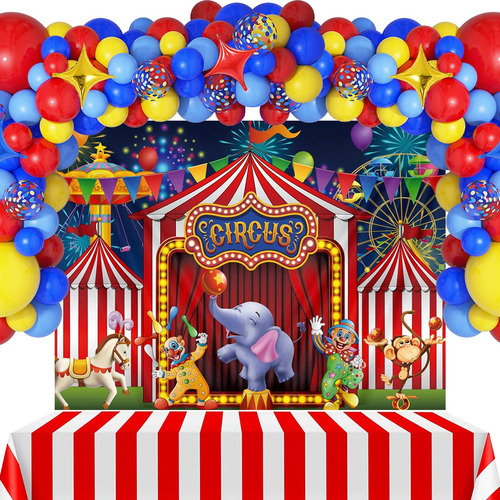 Decoracion Fiesta Carnaval Circo 109 Unidad Kit Arco Globo