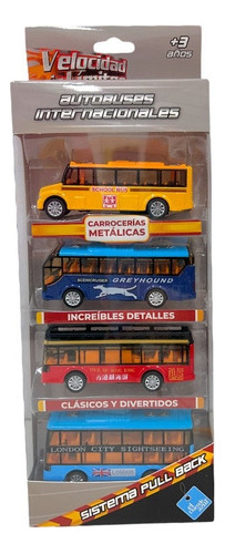 Autobuses Internacionales Colectivos Pullback Metálicos