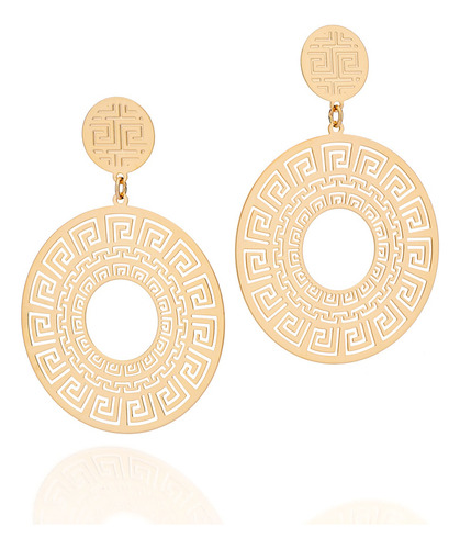 Brinco Rommanel Maxi Brinco De Banhado A Ouro Dourado