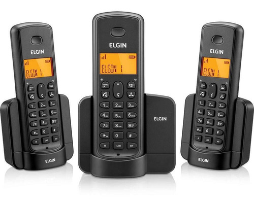 Telefone Sem Fio Elgin Com Identificador + 2 Ramais Tsf 8003