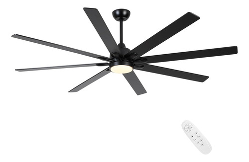 Ventilador De Techo Negro De 72 Pulgadas Con Luces Y Control
