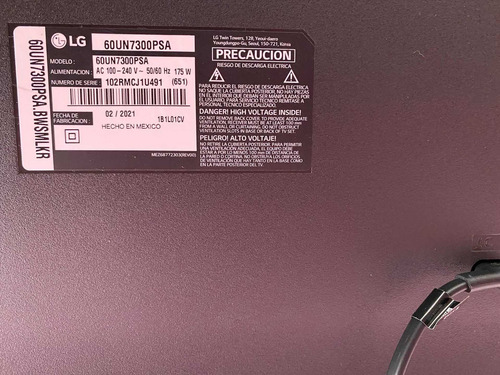 Imagen 3 de 8 de Repuesto LG Uhd Tv Ai Thinq 60un7300psa 60 Pulgadas