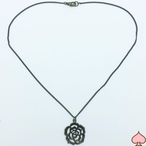 Colar Flor De Strass