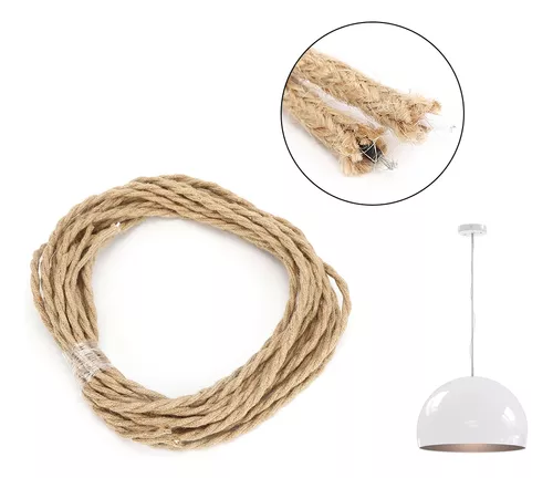  Pangocho Jinchao-Cable trenzado de tela cubierta de alambre  vintage, cuerda de cáñamo trenzado par de cable eléctrico 0.079 x 0.030 in  5 M/32.8 ft para lámparas vintage y antiguas de rayón (