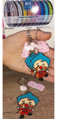 20 Llaveros 3d Plimplim + Dije - Souvenir Infantil