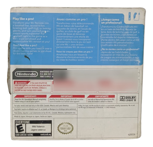 Jogo Wii Sports Original Nintendo Wii Com Manual (Usado)