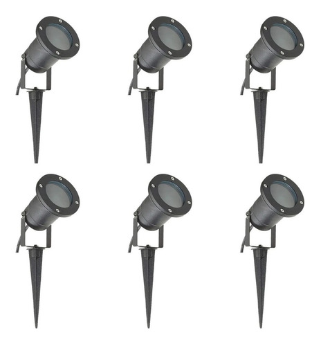 Pack X6 Lampara Estaca Jardin Led Base Gu10 Ip65 Unilux