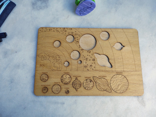Imagen 2 de 4 de Sistema Solar De Madera Juego Didactico Infantil