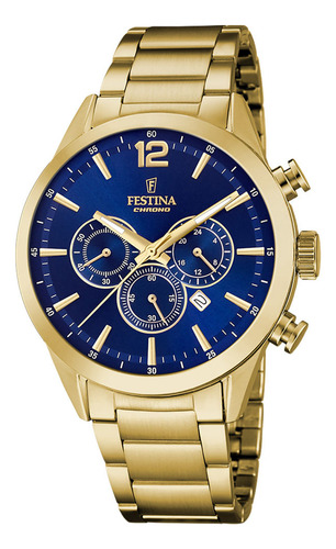 Reloj Festina Timeless Chronograph de acero dorado para hombre