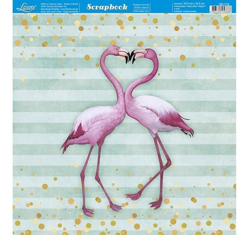 Folha Scrapbook Dupla Face 30,5x30x5cm. Litoarte Sd-710