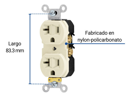 Contacto Doble Duplex 20a Marfil Con Tapa Intemperie 4 Pack