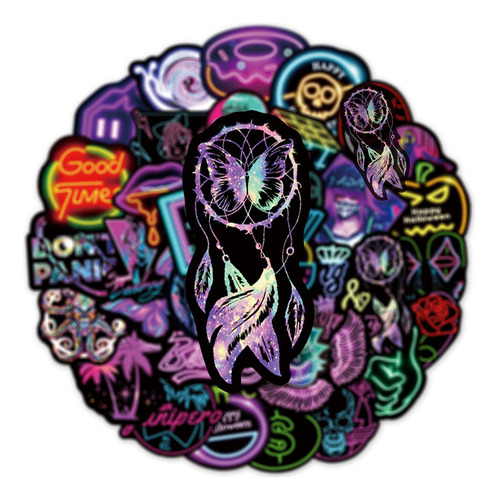- Pegatinas De Graffiti Con Luz De Neón For Niños Calcomanía