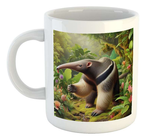 Taza Ceramica Oso Hormiguero Buscando Algo Rico C1