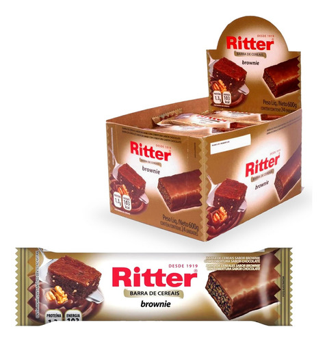 Barra De Cereal Brownie Caixa Com 24 Un 600g - Ritter