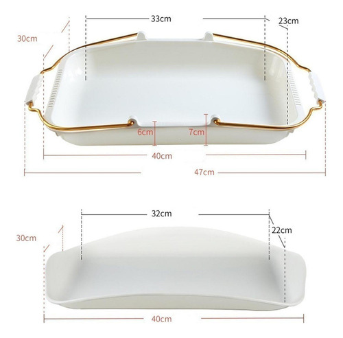 New Bandeja Cesta De Pan Rectangular Fácil Mango Y Clip.