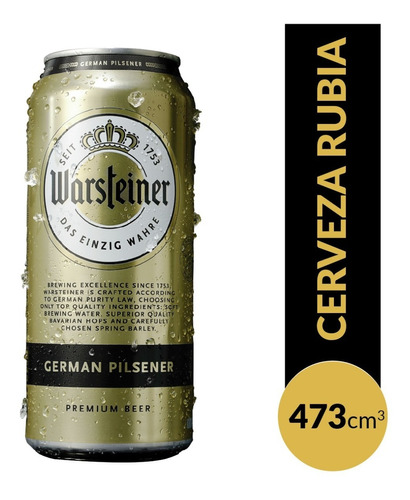 Cerveza Warsteiner Lata Lager 473cc - Pack X6 Latas