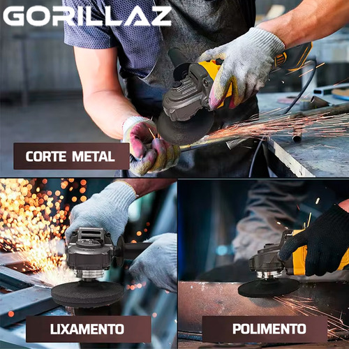Esmerilhadeira Lixadeira Angular 2 Baterias 21v 4.1/2 Com Maleta Acessórios E Discos De Corte110/220v Rsh24k Rishon