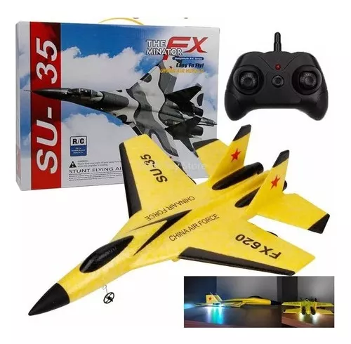 Avião/planador Jato Bi-motor Rc Controle Remoto Fx820 Su-35 - IMPT