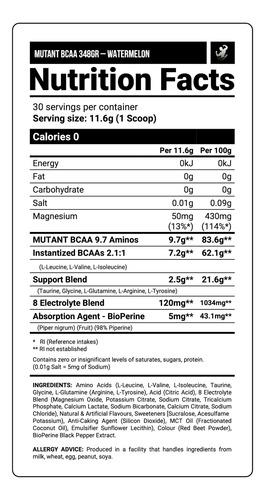 Mutant Bcaa 9.7 - 30 Serv, Aminoácidos + Electrolitos, Eaa