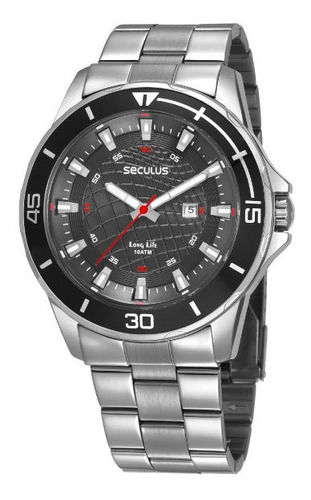 Relógio Seculus Masculino Grande Barato Original Prova Água