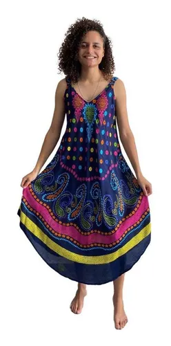 Vestido Curto Indiana Feminina Trap zio Moda Plus Size 208