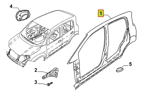 Lateral Der Evo Way 4p Original Fiat Uno Evo Way Fl 15-16