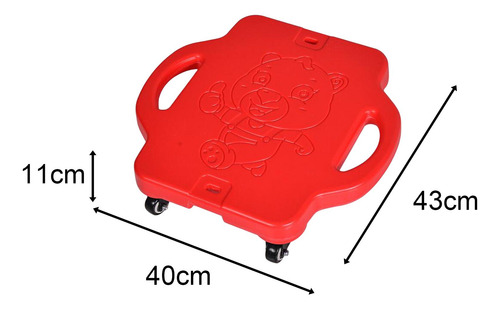 Scooter Board Scooter Plano Deportivo Portátil Para Rojo