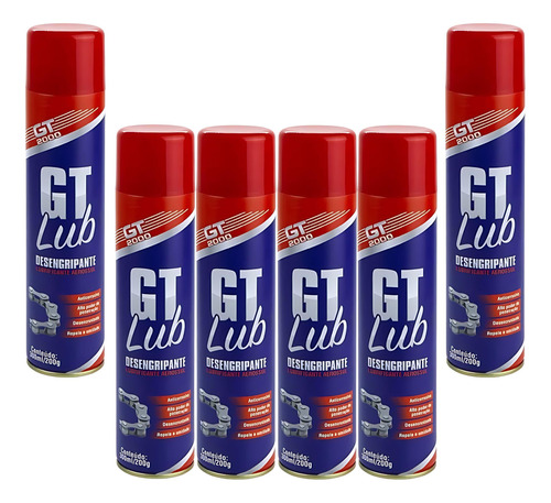 Kit 6 Desengripante Spray Gt2000 300ml - Lubrificante