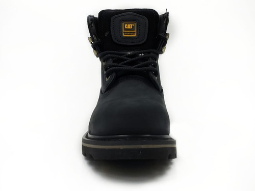 Imagen 3 de 4 de Cat Holton Piel Nobuck Negro Con Casquillo Industrial Hombre