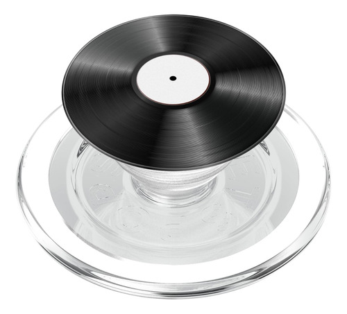 Disco Vinilo Para Amante Dj Musica Popsockets Blanco Negro