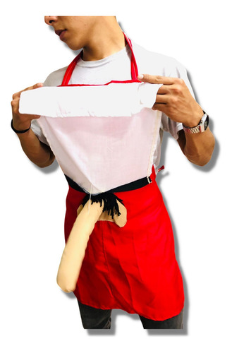 Mandil Broma Navideño Diseño Santa Claus Color Rojo