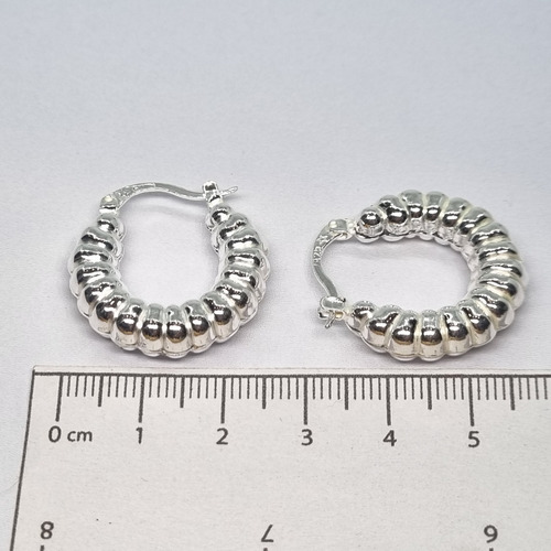 Imagen 5 de 6 de Aros Plata Inflada Argolla