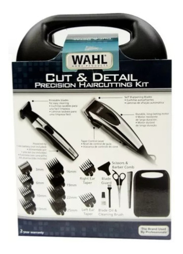 Kit Maquina Peluquera Wahl Cut And Detail 18 Piezas + Envio