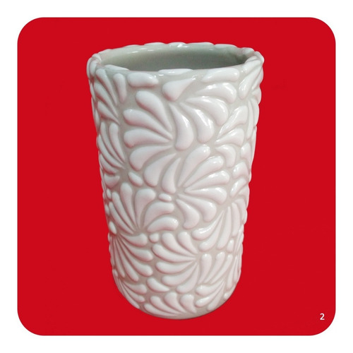 Imagen 3 de 6 de Jarra De Talavera Poblana Barroca Blanca C/6 Vasos M1 Jrr
