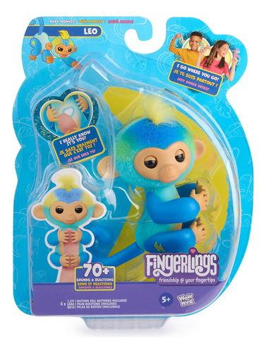 Fingerlings Monito Interactivo Leo Azul 3115