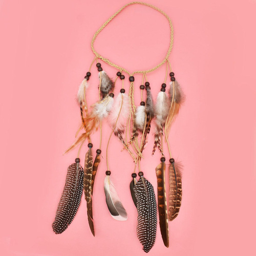 Boho Indian Feather Headband Hippie Acessórios Fita De