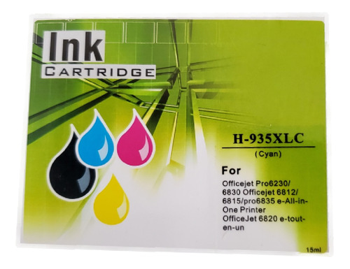 Tinta Cian H-935xl Compatible Para Officejet 6830 6230 6810