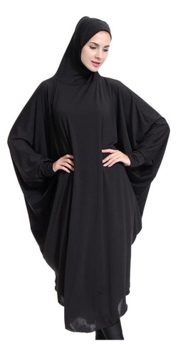 Árabe Muçulmano Batwing Abaya Um Sobrecarga Hijab Oração