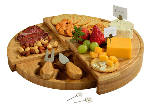 Picnic At Ascot Tabla De Queso De Bamb/embutidos Con Cuchill