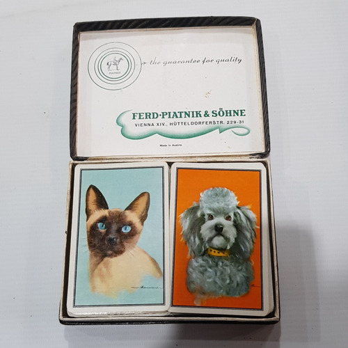 Imagen 1 de 9 de Antiguos Naipes Piatnik Siames Y Poodle Mag 59780
