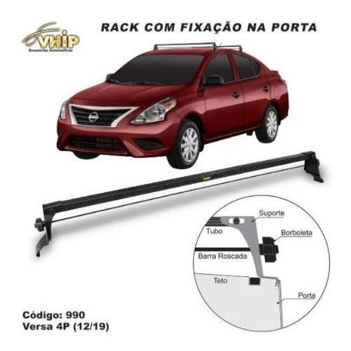 Imagem 1 de 3 de Rack De Teto Bagageiro Nissan Versa 4p 2012 A 2019 - 990