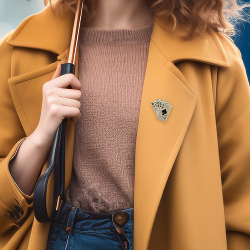 Broche De Suéter Moderno Com Xale E Peito Para Pôquer