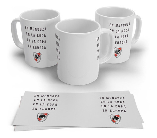 Taza Plastica Sublimada River En Mendoza Copa Europa #257