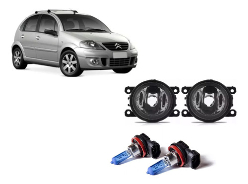 Kit Faros + Lamparas Blue Vision Citroen C3 2008 2009 2010