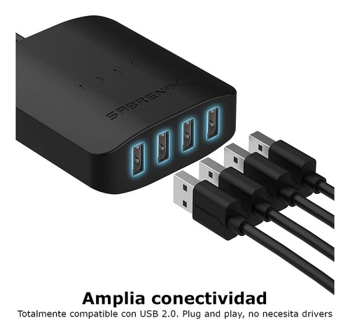 Conmutador Switch Usb Sabrent Usb-uss4 4 Puertos Periféricos
