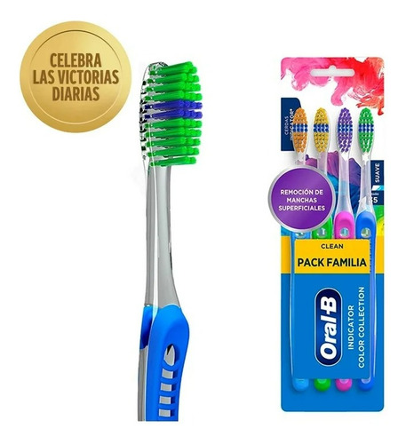 Cepillo Dental Oral-b Indicator Color Collection Suave 4 Pza