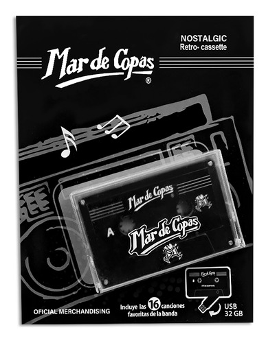 Retrocasette Usb, Mar De Copas, 16 Canciones,32 Gb, Mac Y Pc