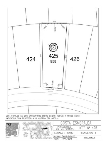 Senderos Iii 425 - Costa Esmeralda - Lote En Venta.