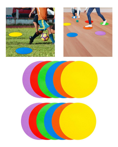 Spots Markers Flat Discs Colored Flat Cones For Soccer 12pcs