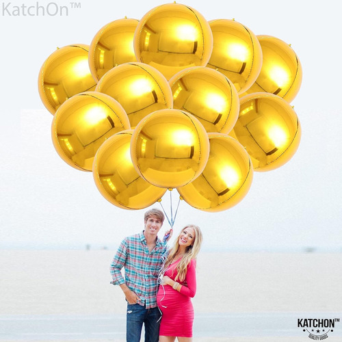 Globos Orbz Esfera Mayoreo 100piezas 22pLG Dorado